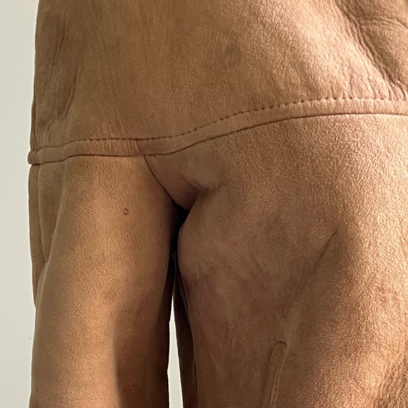 Sawyer of Napa Vintage Women's Suede Shearling Wool Bomber Made in USA Size 8 - Picture 5 of 16